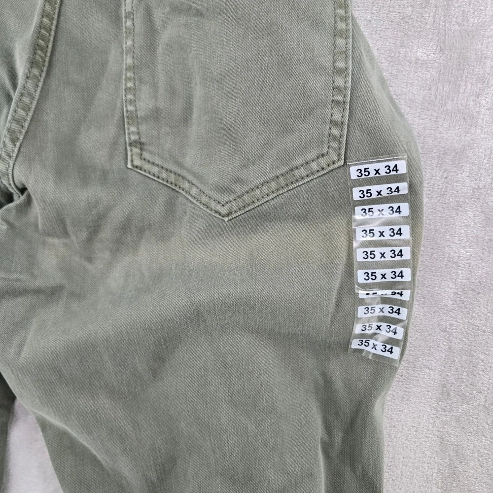 Mugsy Hydes Pants Mens 35x34 Olive Green FLX8NHG Stretch Chino Slim Straight**